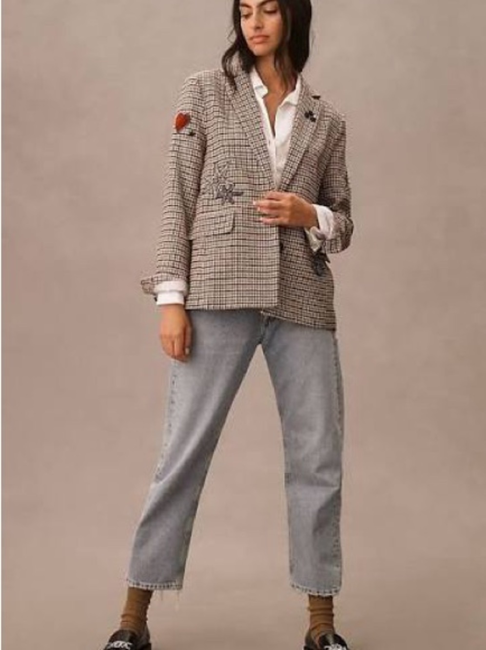 By Anthropologie Appliqué Blazer